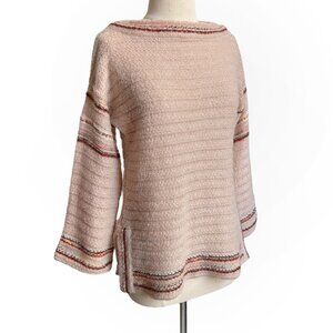 70s vintage bell sleeve sweater boatneck stripe flared boho hippy St Michael.